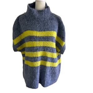 Pilcro Anthropologie Sweater Striped Mock Neck Cozy Knit Relaxed Fit